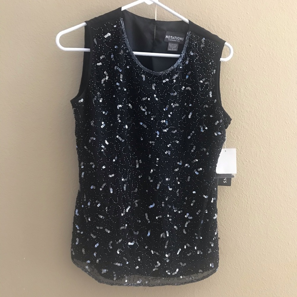 Women’s Notation Clothing Co Black Sequin Top S